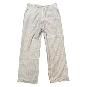 John Miller Pants - Gray and Blue Checkered Trousers - W34
